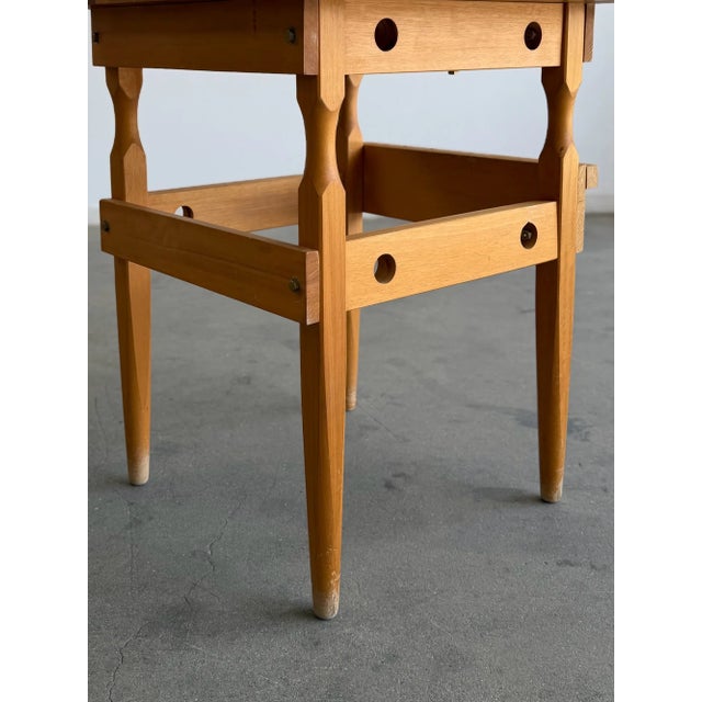1960s Vintage Butcher Block Top Side Table For Sale - Image 5 of 13