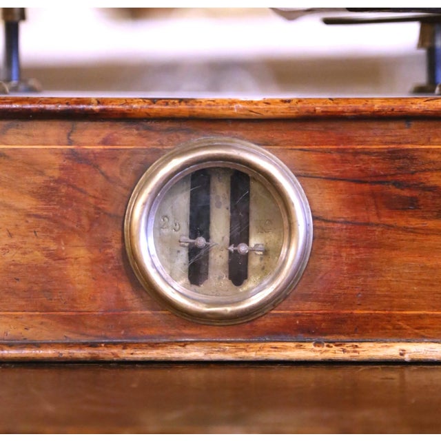 Late 19th Century 19th Century French Napoleon III Walnut and Brass Scale With Set of Weights For Sale - Image 5 of 12