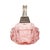 A vintage pink jardinière, planter, or bowl shaped like a basket with a handle; it features elegant high-relief motifs all...
