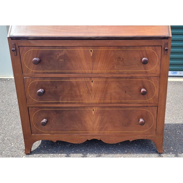 Circa 1850 American Federal Fall Front DRSK For Sale - Image 16 of 18