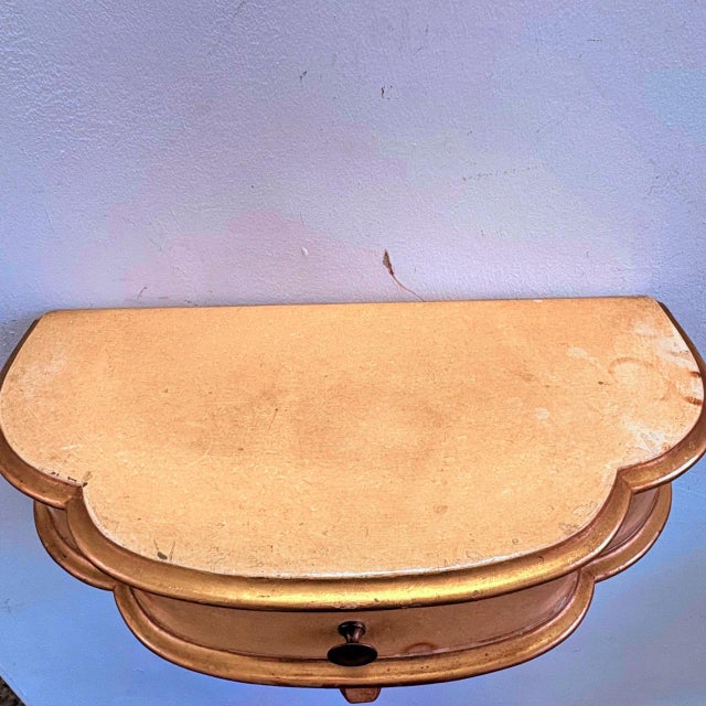 Wood Wooden Console Table with Drawer, 1940s For Sale - Image 7 of 11