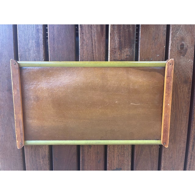 Art Deco Southwestern Reverse Painted Glass Wooden Serving Tray For Sale - Image 4 of 5