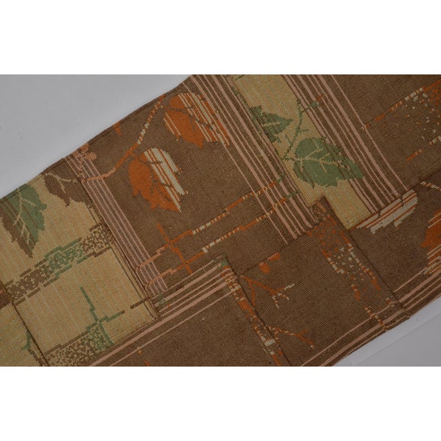 Tan Oushak Vintage Handmade Runner Rug For Sale - Image 8 of 9