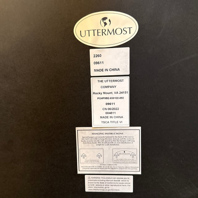 Uttermost Aneta Wall Mirror, Gold For Sale In San Francisco - Image 6 of 12