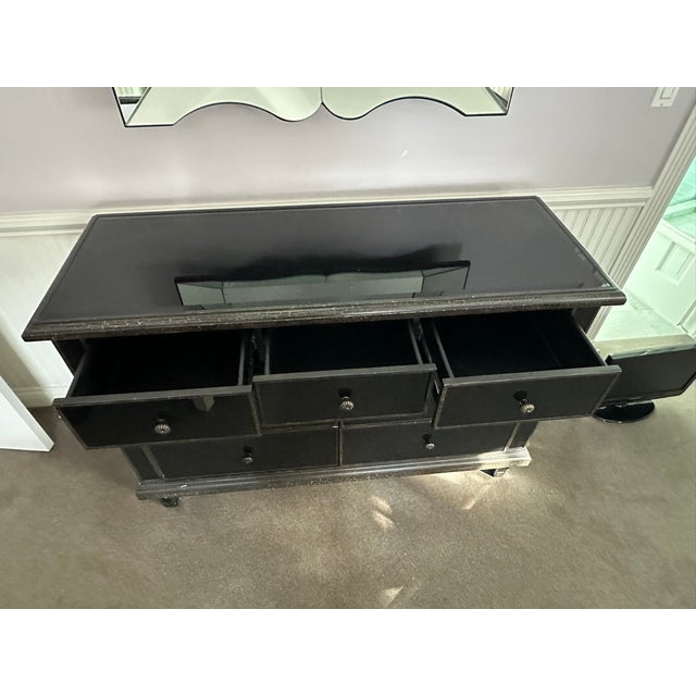 Transitional Designer 9-Drawer Dresser in Glossy Black With Zinc Hardware For Sale In Chicago - Image 6 of 6
