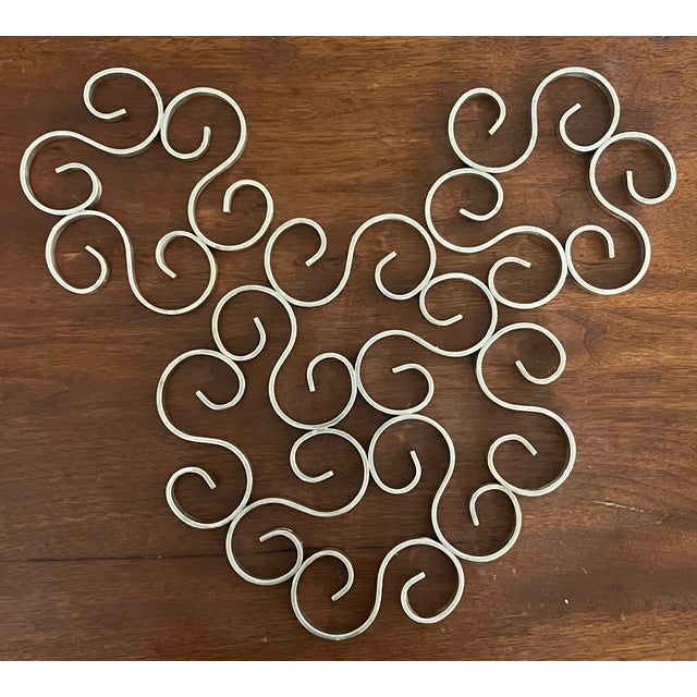 Christofle Christofle Silverplated Arabesque Scrolling Trivet Set of 3, C. 1960's For Sale - Image 4 of 16