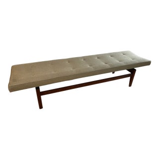 1950s Vintage Original Jens Risom Walnut Bench For Sale
