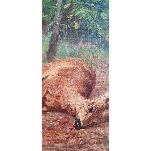 Robert Franz Curry, Chien et faon, Oil on Canvas For Sale - Image 4 of 10