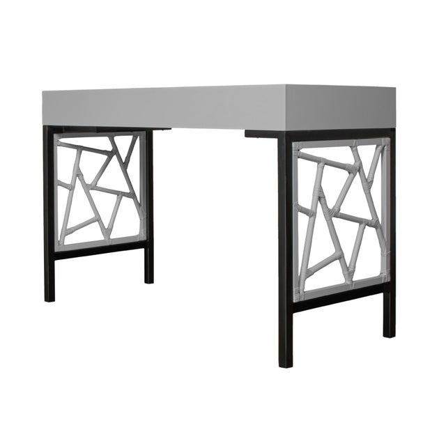 Tiffany Writing Desk - Light Gray For Sale In West Palm - Image 6 of 9