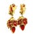 Orange 1960s Italian Sardinian Coral 18k Gold Floral Drop Earrings, Pair For Sale - Image 8 of 10