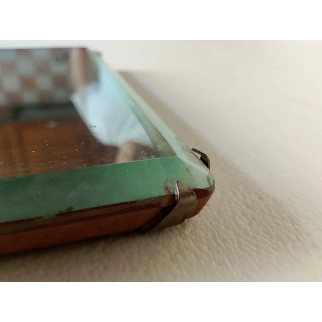 Nickel-Plated Wrought Iron Mirror with Candleholder and Clamps, 1930s For Sale - Image 11 of 17