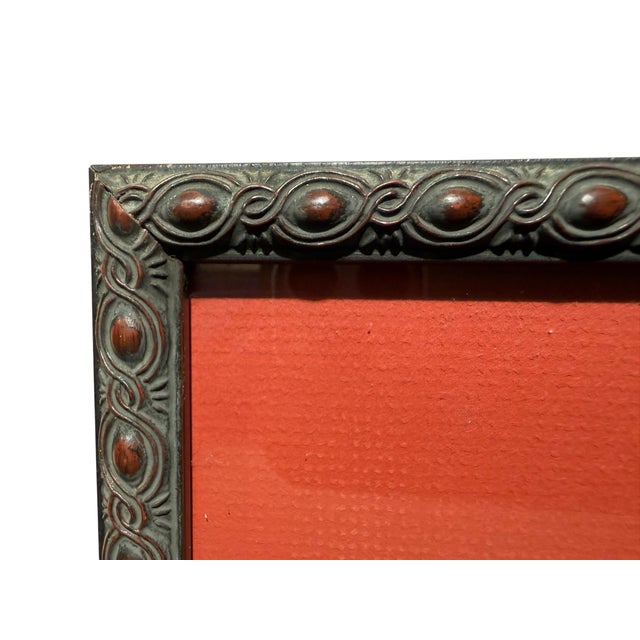 Ruby Red Antique Wood Engraving of a Llama, C. 1860s–1890s, Beautifully Framed in Red For Sale - Image 8 of 11