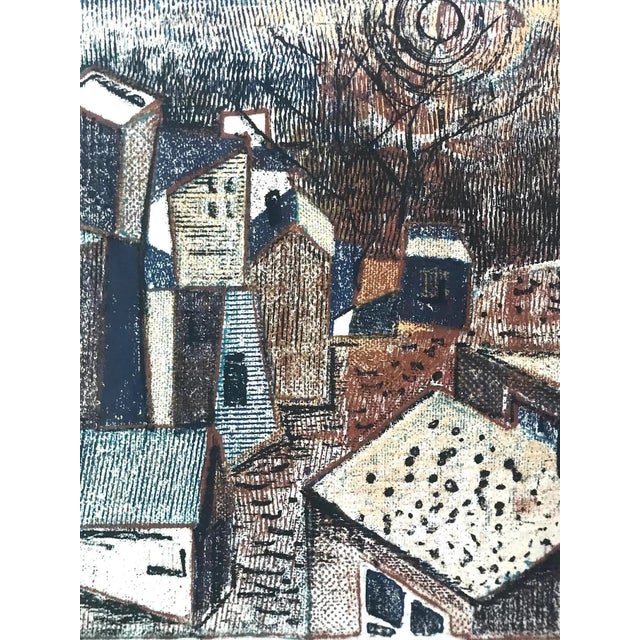 Vintage Expressionist Woodblock Print "San Miguel De Allende" by Harry Sternberg For Sale - Image 4 of 8