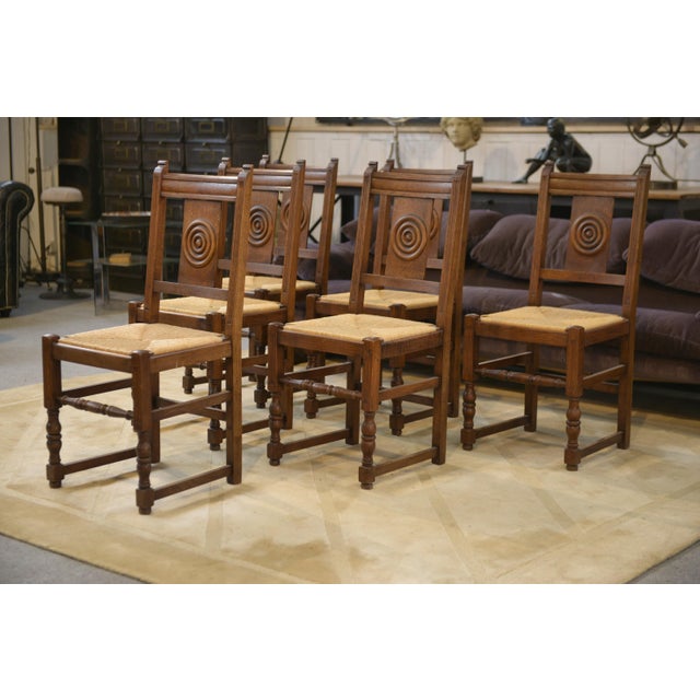 1950s Brutalist Oak Chairs, 1950s, Set of 6 For Sale - Image 5 of 15