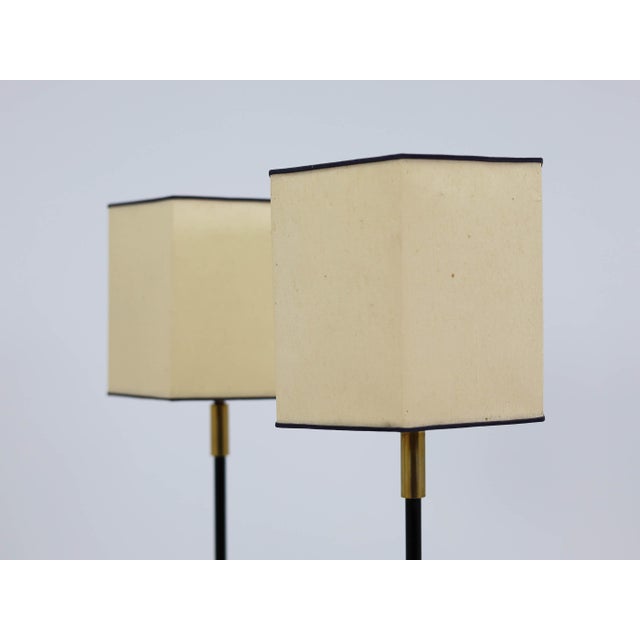Enameled Metal Floor Lamps with Hexagonal Lampshades by Angelo Brotto for Esperia, 1950, Set of 2 For Sale - Image 9 of 10