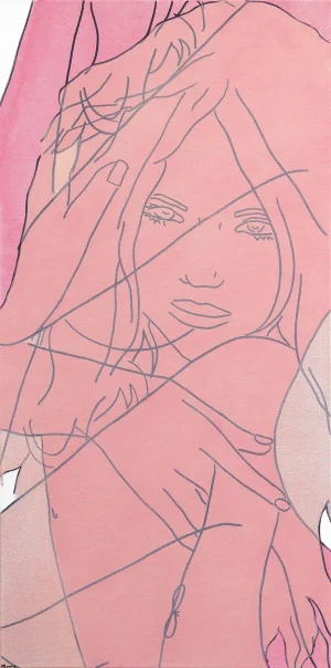"Untitled (Pinks XIV)" Contemporary Original Minimalist Figurative Painting by Hilary Bond
