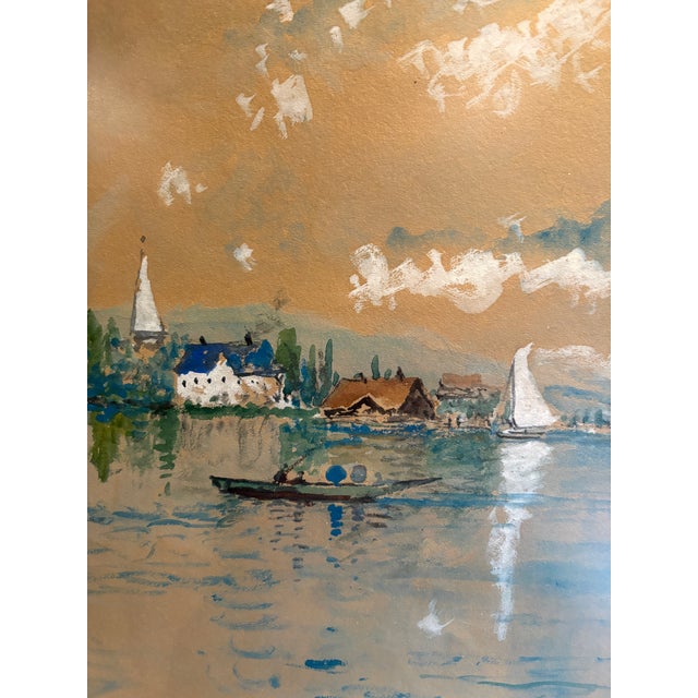 Matched Pair of 1909 Watercolors by Edmund Darch Lewis (1835–1910) | Hudson River School Artist's Seascapes For Sale In Austin - Image 6 of 12