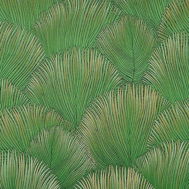 Sample - Schumacher Fondale Fabric in Green For Sale
