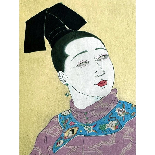 Rare First Edition Woodblock Print Le Tabouret de Porcelaine by Paul Jacoulet For Sale - Image 17 of 17