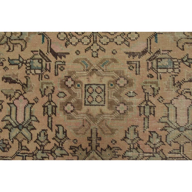 Tabriz Rug 7’9” X 10’11” Pink Wool Vintage Distressed Hand-Knotted Carpet For Sale - Image 10 of 15