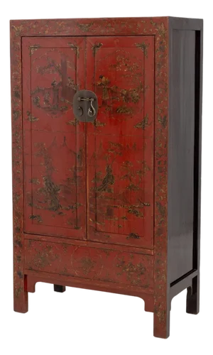 Chinese Red Lacquered Cabinet