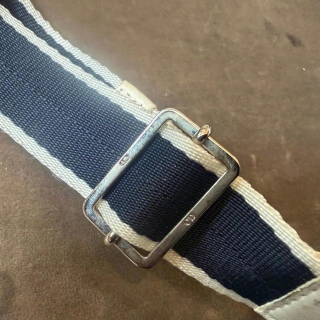 2000s Christian Dior Oblique Monogram Navy Blue Crossbody Bag For Sale - Image 6 of 18