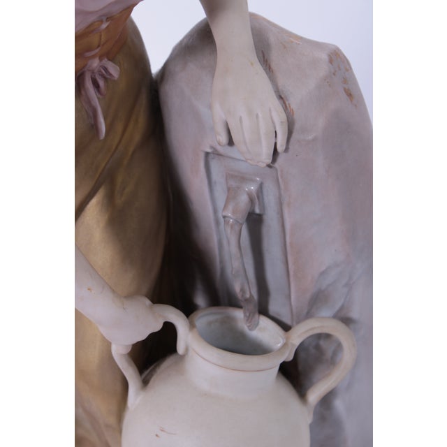 Royal Dux Bohemian Female Water Carrier Porcelain Statue For Sale - Image 12 of 16