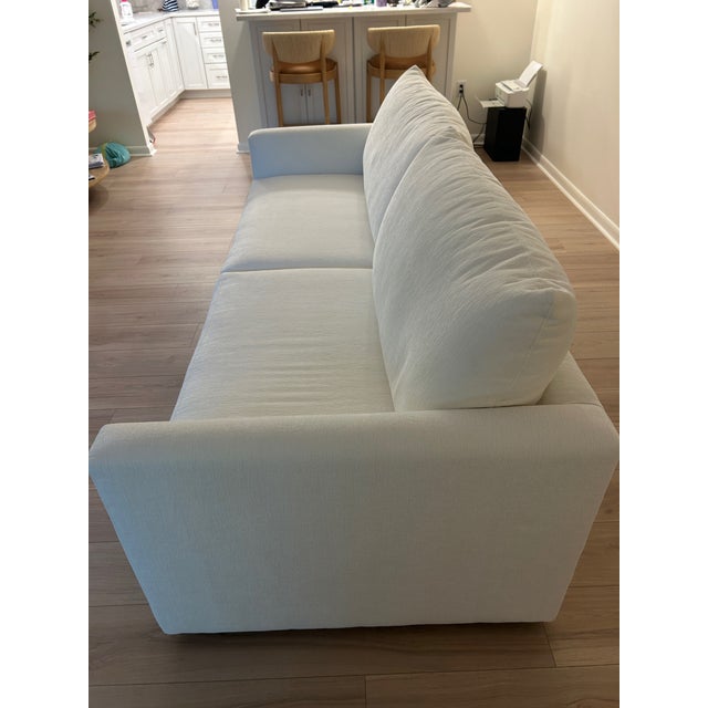 Crate & Barrel Gather Modern Track Arm Sofa - Monet Frost Chenille For Sale In Boston - Image 6 of 10