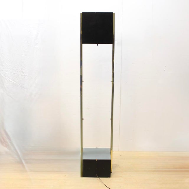 Metal Vintage Postmodern Brass Tower Floor Clock With Shelves | 1970s Digital Grandfather Clock For Sale - Image 7 of 10