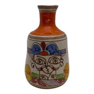 Hand-Painted Mid-Century Modern Ceramic Vase by Giovanni DeSimone For Sale