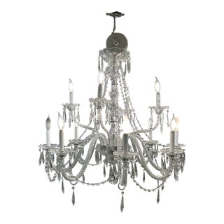 Grand Venetian Crystal Swag Chandelier For Sale