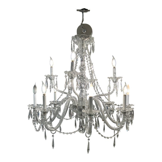 Grand Venetian Crystal Swag Chandelier For Sale