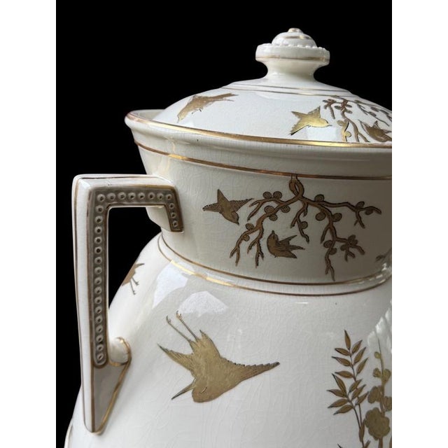 19thC Chinoiserie Antique Davenport Porcelain Staffordshire Aesthetic Movement Covered Jar For Sale - Image 13 of 18