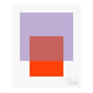 The Interaction of Brilliant Lavender and Orange Fine Art Print 45" X 55" by Liz Roache For Sale