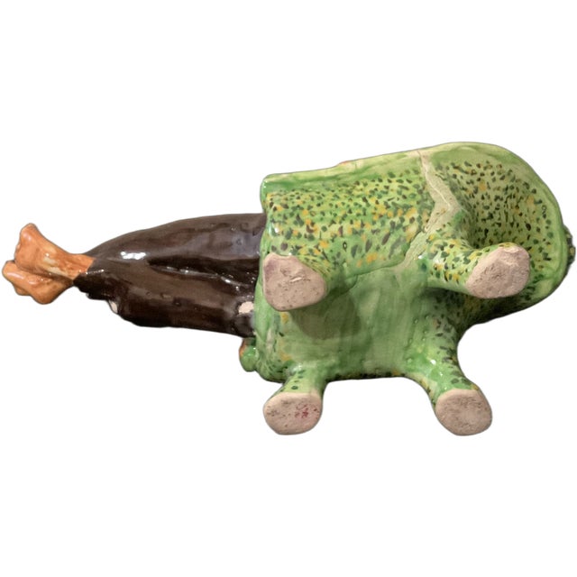 1950s Vintage Polychrome Ceramic Sculpture of Sunbather, 1950s-1960s For Sale - Image 5 of 6