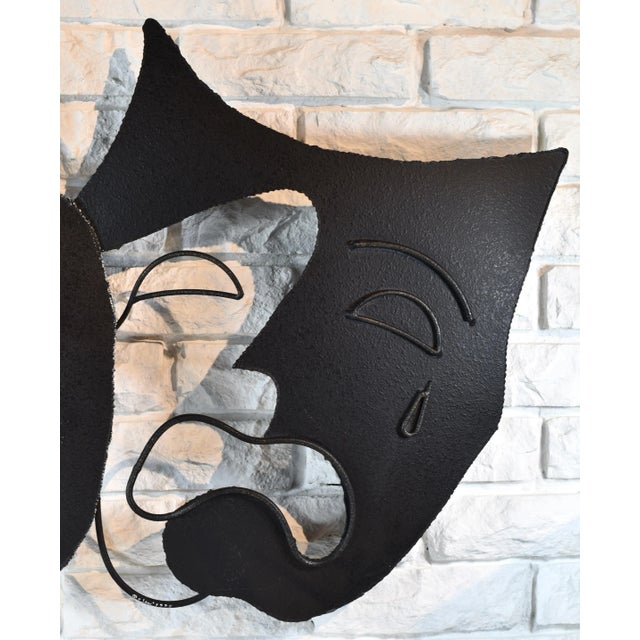Mid-Century Modern Signed Curtis Jere Comedy and Tragedy Metal Art Wall Sculpture For Sale - Image 3 of 9