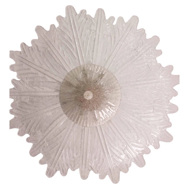 Ravello Large Size Vintage Murano Trasparent Glass Ceiling Light For Sale