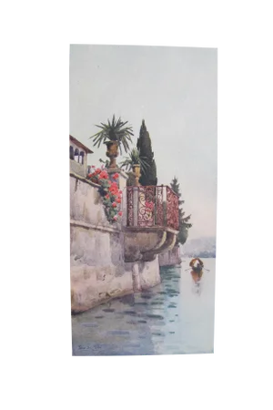 1905 Original Italian Print - Italian Travel Colour Plate - a Balcony
