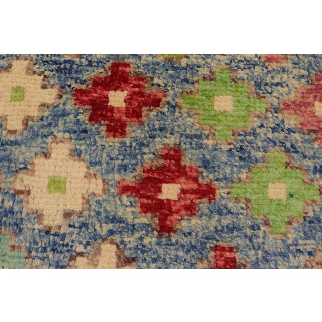 Contemporary Balochi Blue/Red Wool Rug - 4'1''x6'0'' For Sale - Image 9 of 11