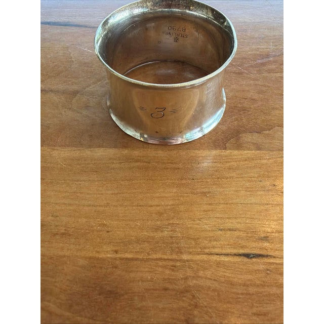 Mid-Century Modern Vintage Towle Sterling Silver 36 G Napkin Ring Monogrammed 3 For Sale - Image 3 of 5