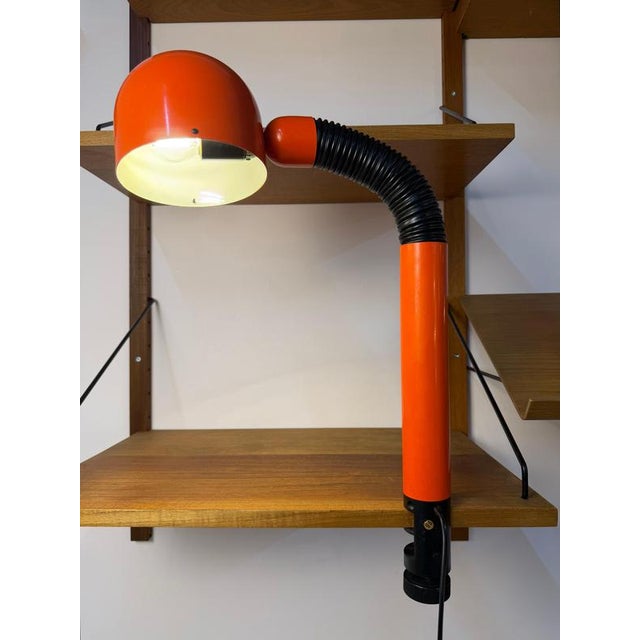 Danish Orange and Black Clamp Lamp For Sale - Image 11 of 11