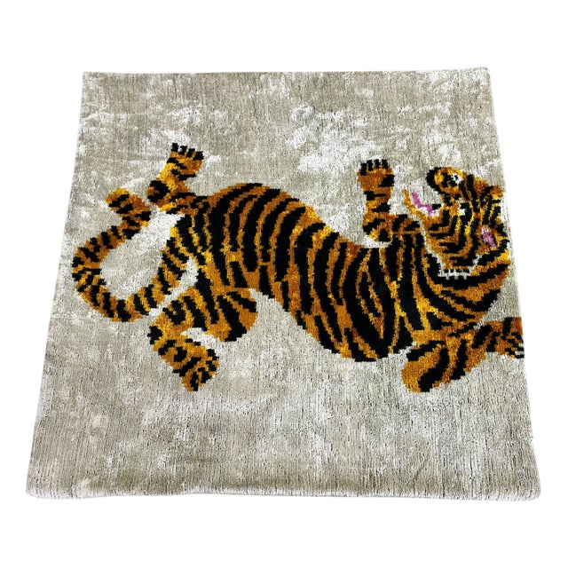 Velvet Silk Lumbar Cushion Cover with Rainbow Design, 2000s For Sale