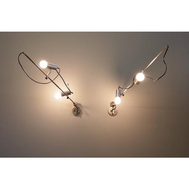 Tito Agnoli Model 1144 Wall Lamps by Tito Agnoli for O-Luce, 1950s, Set of 2 For Sale - Image 4 of 15