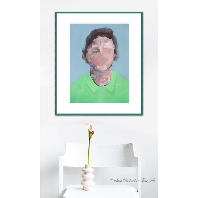 Portrait No. 5 is an original abstract figurative painting on paper that explores the human presence through layered...