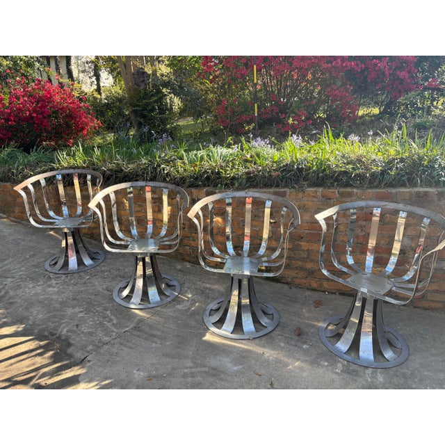 Herbert Saiger for Russell Woodard Mid Century Modern Swivel Chairs - Set of 4 For Sale - Image 11 of 12