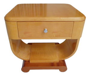 Side Table with One Drawer and U-Shaped Base, 1940s