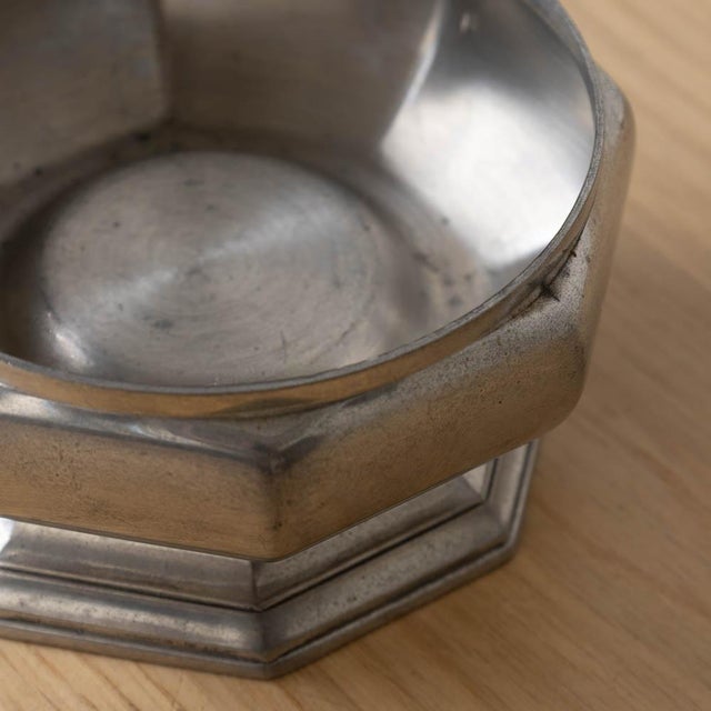 1930s French Art Deco Pewter Octagon Dish For Sale - Image 9 of 12
