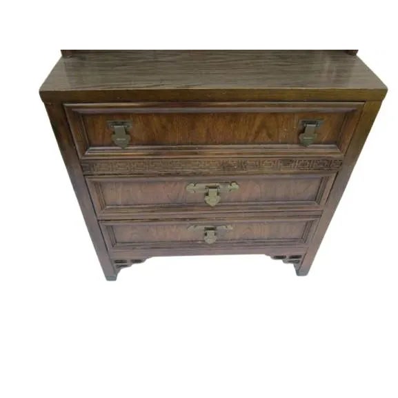 Ornamental & Decorative Materials Vintage Faux Bamboo Wood Cabinet Hutch by Dixie Shangri La Collection For Sale - Image 7 of 10