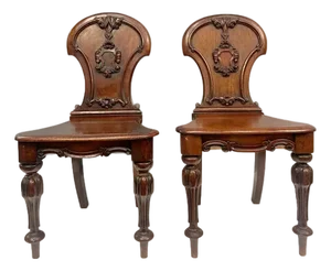 Regency Hall Chairs with Gillows in Mahogany, 1820, Set of 2