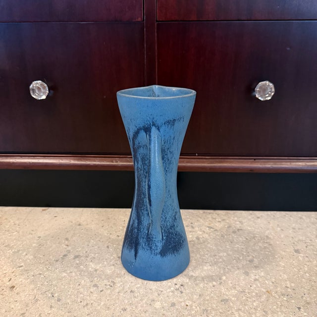 Mid 20th Century Mid-Century Modern Blue Ceramic Pitcher Vase by Weston Neil Andersen for Andersen Design For Sale - Image 4 of 10